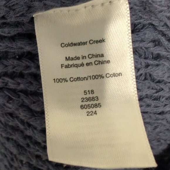 Coldwater Creek Slub Knit Sweater Vest Womens Size 2X Blue 100% Cotton Pullover - Picture 4 of 9